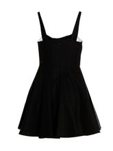 Contrast pleated flannel dress